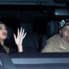 Kylie Jenner se cache des photographes à sa sortie du " Project Nightclub " avec le rappeur Tyga à Hollywood, le 9 janvier 2015
