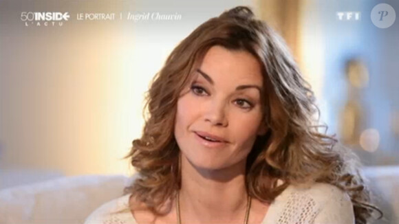 La comédienne Ingrid Chauvin, en interview pour l'émission 50 Minutes Inside sur TF1, le samedi 14 mars 2015.
