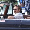 Ryan Gosling sur le tournage du film "The Nice Guys" à Los Angeles, le 3 février 2015. 
