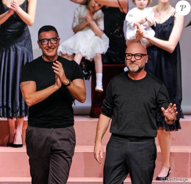Stefano Gabbana et Domenico Dolce - Défilé Dolce & Gabbana lors de la fashion week à Milan, le 1er mars 2015.  Dolce & Gabbana fashion show during fashion week in Milan, on March 1st 2015.01/03/2015 - Milan