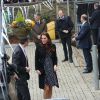 Kate Middleton, duchesse de Cambridge, enceinte de huit mois, visitait le 18 mars 2015 le foyer pour enfants Brookhill Children's Centre, à Woolwich, dans la banlieue est de Londres, notamment pour voir le travail qu'effectue l'association Home-Start auprès de parents vulnérables.