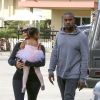 Kim Kardashian et Kanye West emmènent leur fille North à sa leçon de danse classique, dans le quartier de Woodland Hills. Los Angeles, le 19 mars 2015.
