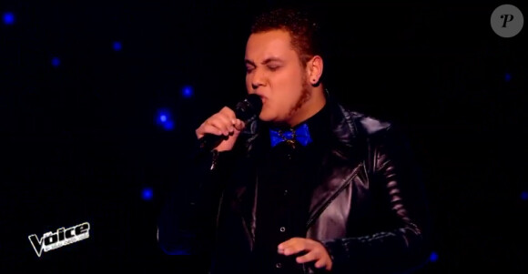 Guillaume Etheve lors de l'épreuve ultime dans The Voice 4, ce samedi 21 mars 2015, sur TF1