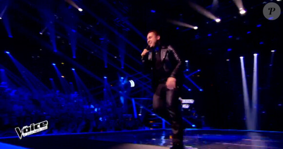 Guillaume Etheve lors de l'épreuve ultime dans The Voice 4, ce samedi 21 mars 2015, sur TF1