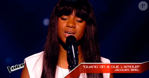 Awa Sy lors de l'épreuve ultime dans The Voice 4, ce samedi 21 mars 2015, sur TF1