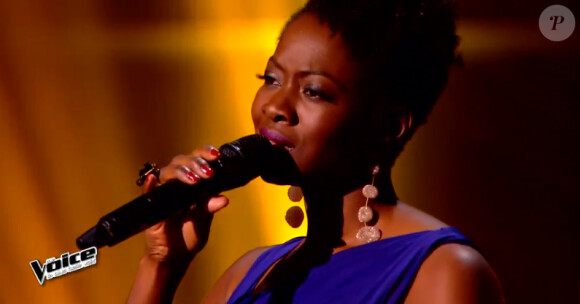 Azania Noah lors de l'épreuve ultime dans The Voice 4, ce samedi 21 mars 2015, sur TF1