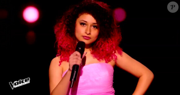 Dalia lors de l'épreuve ultime dans The Voice 4, ce samedi 21 mars 2015, sur TF1