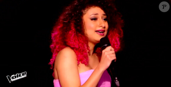 Dalia lors de l'épreuve ultime dans The Voice 4, ce samedi 21 mars 2015, sur TF1