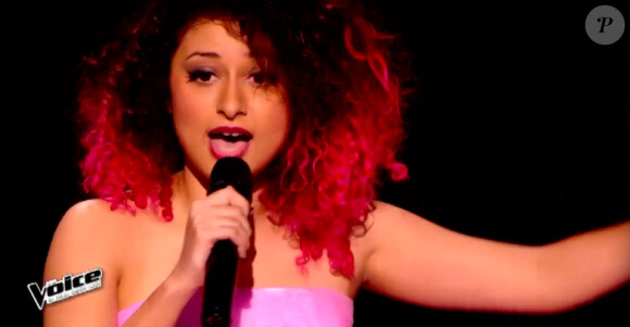 Dalia lors de l'épreuve ultime dans The Voice 4, ce samedi 21 mars 2015, sur TF1