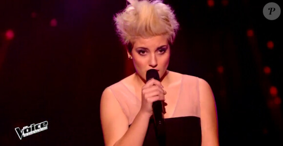Elvya lors de l'épreuve ultime dans The Voice 4, ce samedi 21 mars 2015, sur TF1