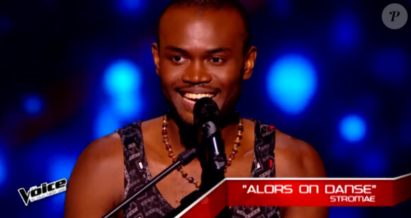 Yoann lors de l'épreuve ultime de The Voice 4, sur TF1, le samedi 21 mars 2015