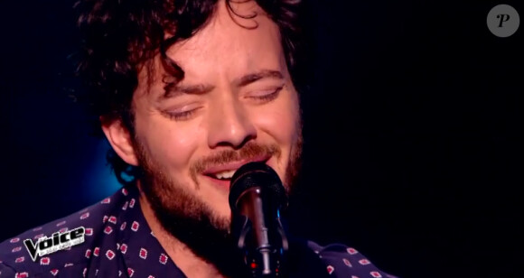 Yoann lors de l'épreuve ultime de The Voice 4, sur TF1, le samedi 21 mars 2015