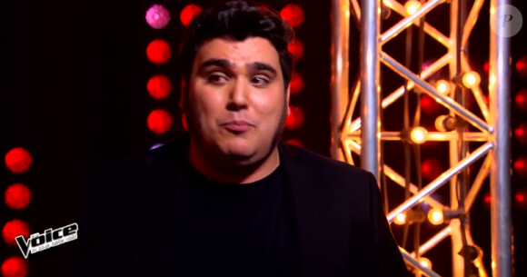 Yoann lors de l'épreuve ultime de The Voice 4, sur TF1, le samedi 21 mars 2015