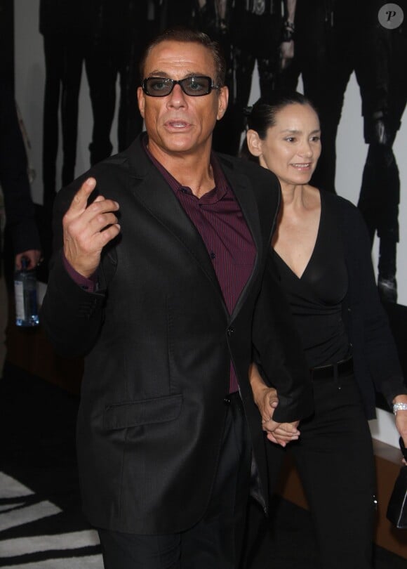 Jean-Claude Van Damme et son épouse Gladys Portugues, à Hollywood, le 15 août 2012.