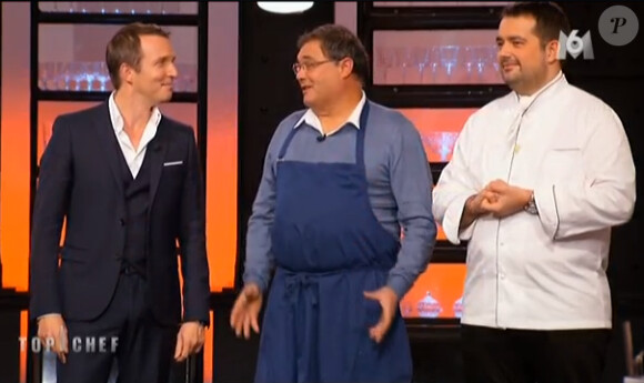 Stéphane Rotenberg et Joël Thiebault dans Top Chef 2015 épisode 9 sur M6, le lundi 23 mars 2015.