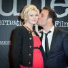 Mario Barravecchia et sa compagne, enceinte, lors de l'ouverture du festival international du film de Beaune le 25 mars 2015
