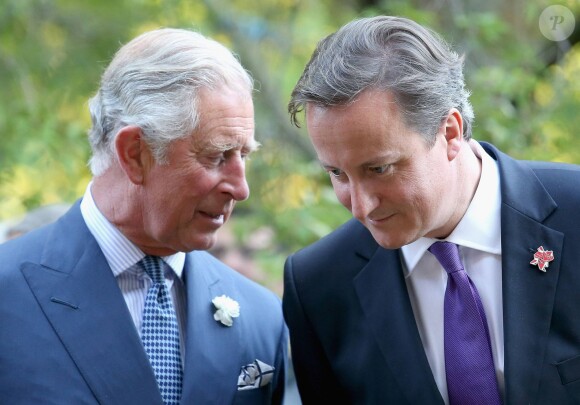 Le prince Charles et le Premier ministre britannique David Cameron en juin 2012 à Londres lors d'une conférence économique.