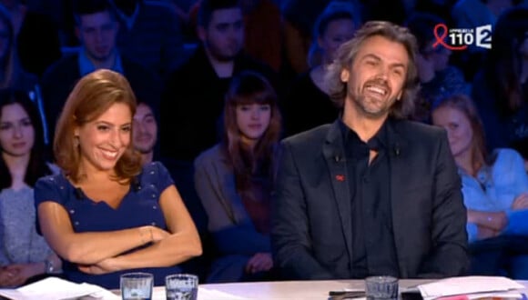 Léa Salamé et Aymeric Caron dans On n'est pas couché sur France 2, le samedi 28 mars 2015.