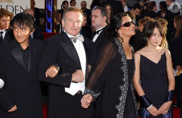 Robin Williams en famille lors des Golden Globes 2005