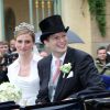 Le prince Georg Friedrich et la princesse Sophie de Prusse lors de leur mariage le 27 août 2011 à Potsdam. Le couple a accueilli le 2 avril 2015 son troisième enfant, la princesse Emma Marie.