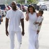 Kanye West, Kim Kardashian et leur fille North à Calabasas. Le 5 avril 2015.