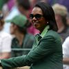 Condoleezza Rice waits lors du "Par 3 Contest" au National Golf Club d'Augusta, le 8 avril 2015