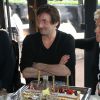 Exclusif - Pierre Palmade et Muriel Robin lors du déjeuner d'anniversaire de Pierre Palmade au restaurant Le Fouquet's à Paris, le 30 mars 2015. Pierre Palmade a eu 47 ans le 23 mars dernier.