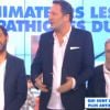 Cyril Hanouna, Arthur et Jean-Pierre Castaldi (père de Benjamin Castaldi), dans Touche pas à mon poste sur D8, le jeudi 9 avril 2015.