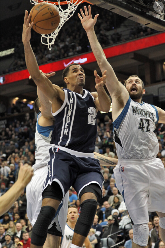 Thabo Sefolosha au Target Center de Minneapolis, lors d'une rencontre entre le Thunder d'Oklahoma City et les Timberwolves du Minesota, le 20 décembre 2012