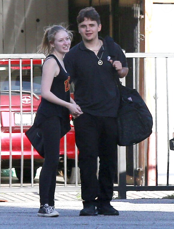 Prince Jackson et sa petite copine à la sortie de leur cours de jiu jitsu à Beverly Hills, le 9 avril 2015