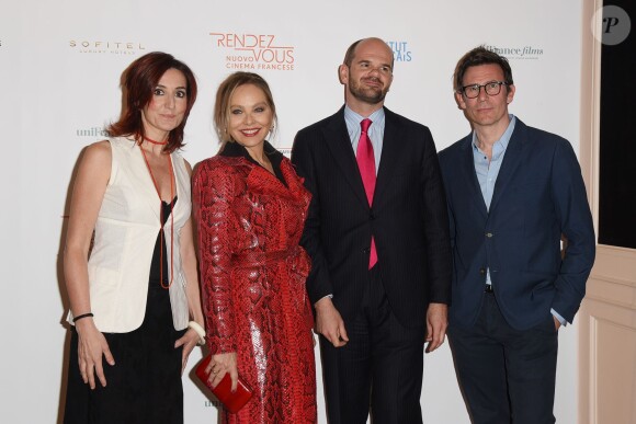 Vanessa Tonnini, Ornella Muti, guest et Michel Hazanavicius - Festival Rendez-vous - Le nouveau cinéma français à Rome, le 8 avril 2015.