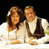Clémentine Célarié et Thierry Monfray dans le spectacle "Des Nouvelles de Maupassant" au Théâtre du Petit Hébertot, le 16 septembre 2011.