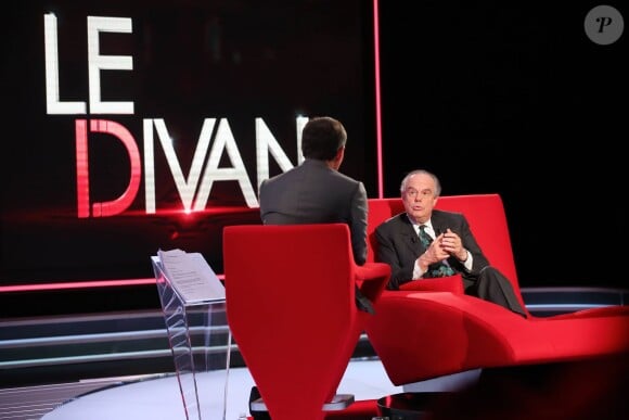 Exclusif - Enregistrement de l'émission Le Divan présentée par le présentateur Marc-Olivier Fogiel avec Frédéric Mitterrand en invité. A Paris le 6 mars 2015.