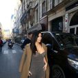 Kim Kardashian arrive au restaurant Ferdi, dans le 1er arrondissement. Paris, le 15 avril 2015.