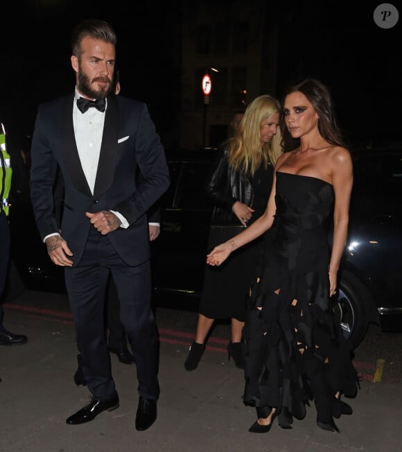 David et Victoria Beckham à la soirée Alexander McQueen: Savage Beauty Fashion Gala à Londres le 12 mars 2015