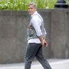 George Clooney  sur le tournage du film " Money Monster " de Jodie Foster à New York Le 18 Avril 2015 