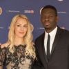 Louis Saha et Aurélie Saha au gala de la fondation Didier Drogba à Londres le 18 avril 2015.