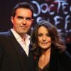 Maxime Chattam et sa femme Faustine Bollaert - Débat avec Stephen King au Grand Rex, le 16 novembre 2013.