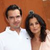 Faustine Bollaert et son époux Maxime Chattam à Roland-Garros en 2012.