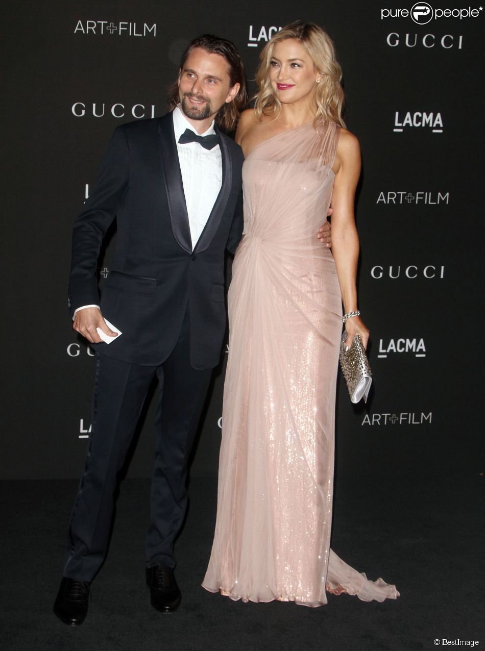  Kate Hudson (robe Gucci Premiere) et son fianc&amp;eacute; Matthew Bellamy - Soir&amp;eacute;e &quot;LACMA Art + Film Gala&quot; &amp;agrave; Los Angeles le 1er novembre 2014.&amp;nbsp;  