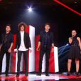 Les quatre finalistes de  The Voice 4  sur TF1, le samedi 25 avril 2015.