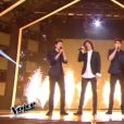 Les quatre finalistes de  The Voice 4  sur TF1, le samedi 25 avril 2015.