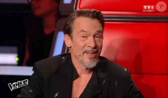 Florent Pagny, ému aux larmes, dans la finale de The Voice 4 sur TF1, le samedi 25 avril 2015.