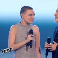 Anne Sila en duo avec Florent Pagny, dans la finale de  The Voice 4  sur TF1, le samedi 25 avril 2015.