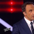 Nikos Aliagas dans la finale de  The Voice 4  sur TF1, le samedi 25 avril 2015.