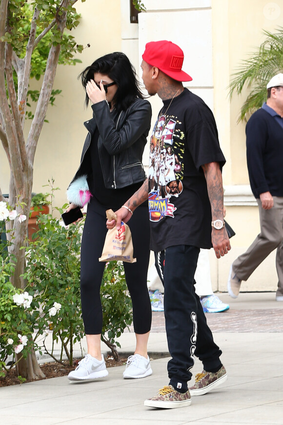 Kylie Jenner et Tyga à Calabasas, le 23 avril 2015.