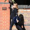 Abbey Clancy, enceinte, sur le chemin de la salle de sport à Londres, le 27 avril 2015