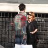 Jessica Chastain et son compagnon Gian Luca Passi De Preposulo se promenant dans le quartier de Soho à New York le 3 mai 2014
