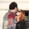 Jessica Chastain et son compagnon Gian Luca Passi De Preposulo se promenant dans le quartier de Soho à New York le 3 mai 2014