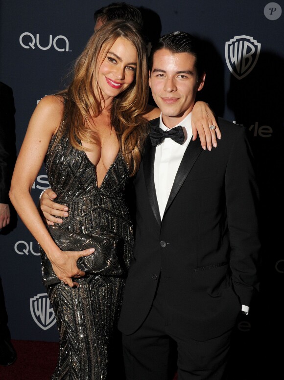 Sofia Vergara et son fils Manolo Gonzalez à Los Angeles, le 12 janvier 2014.